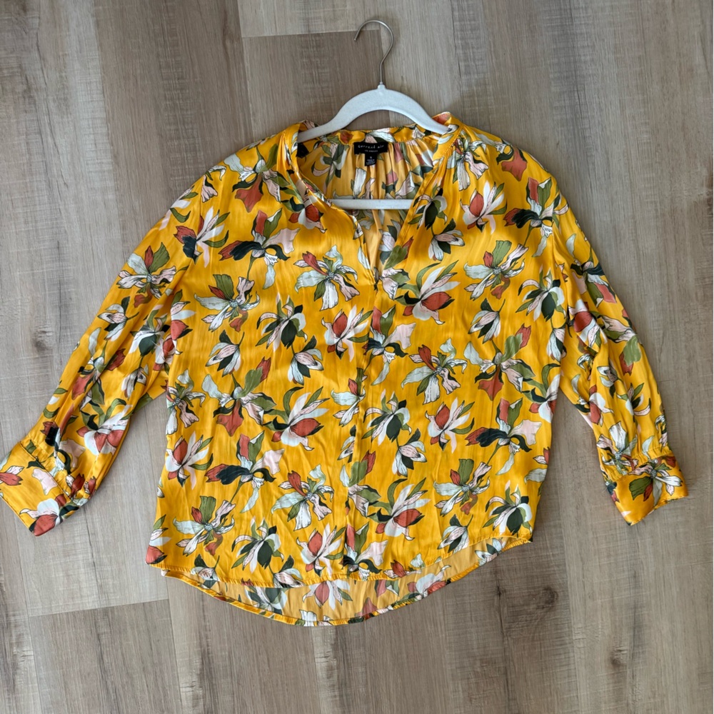 Current Air Yellow Floral Blouse
